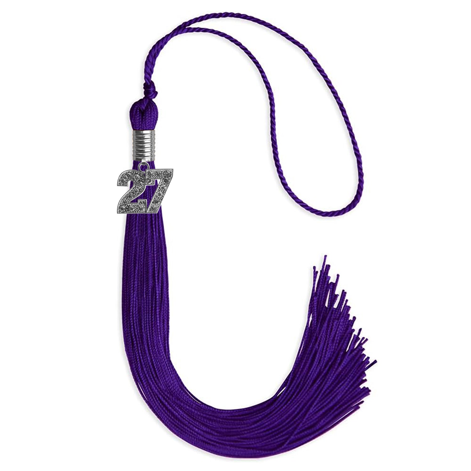 Purple Graduation Tassel with Silver Date Drop - Endea Graduation