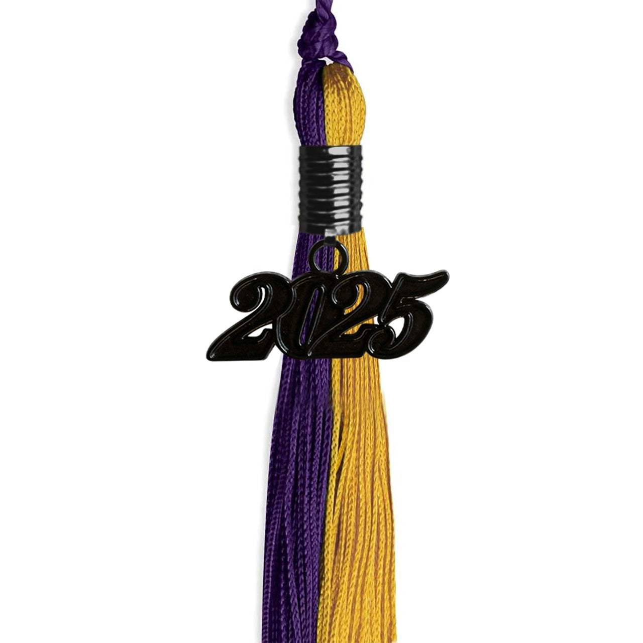 Purple/Bright Gold Graduation Tassel with Black Date Drop - Endea Graduation