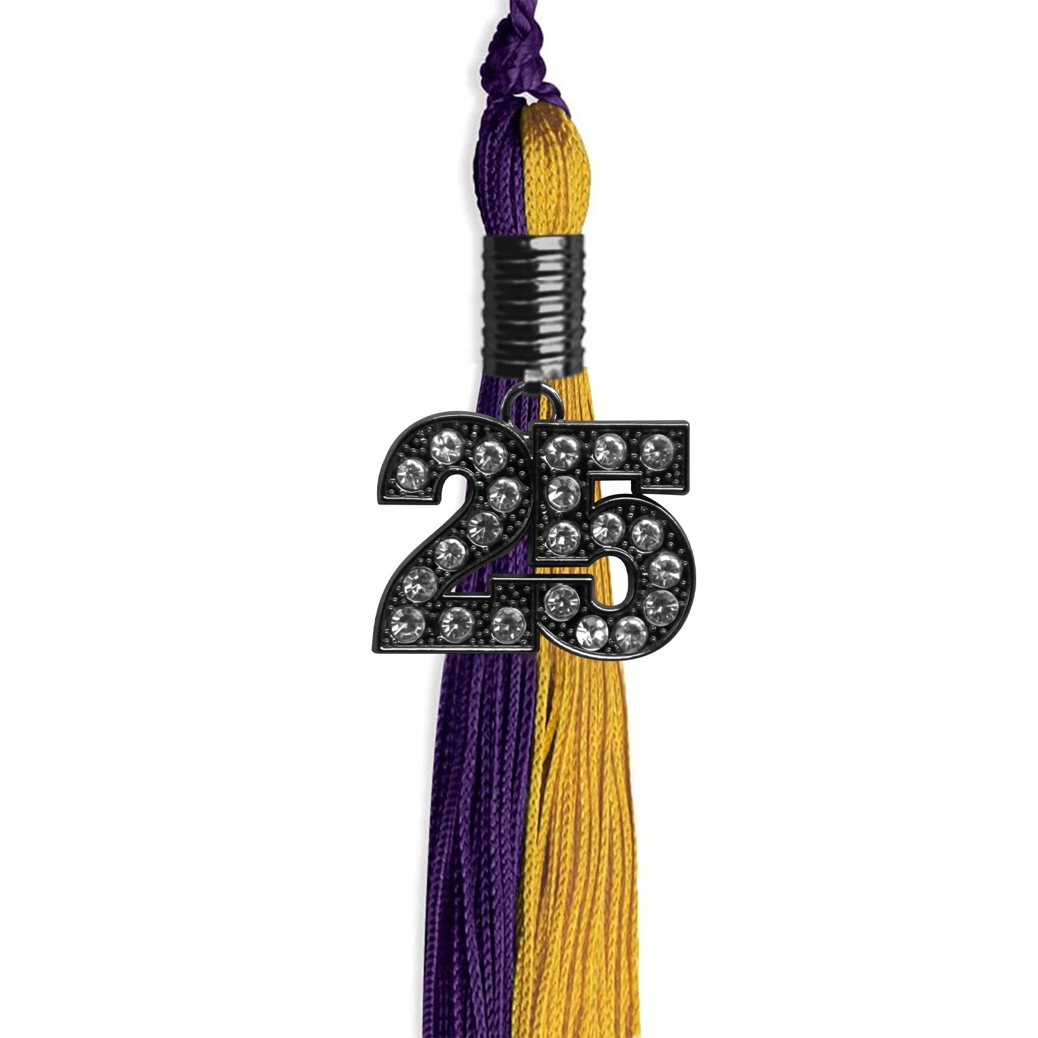 Purple/Bright Gold Graduation Tassel with Black Date Drop - Endea Graduation