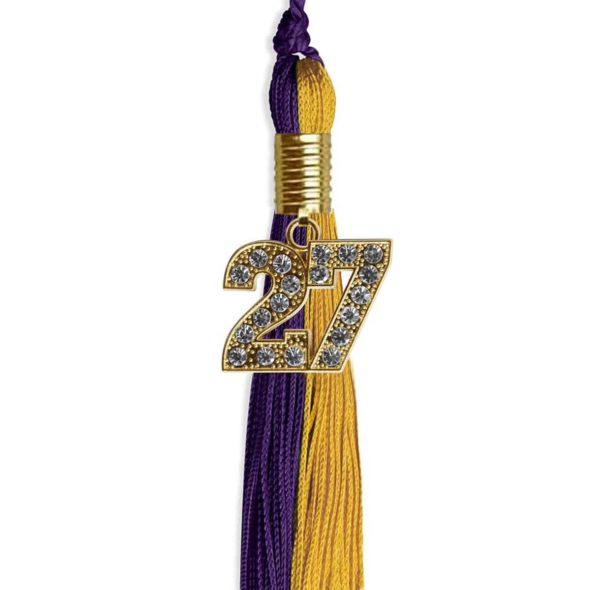 Purple/Bright Gold Graduation Tassel with Gold Bling Charm - Endea Graduation
