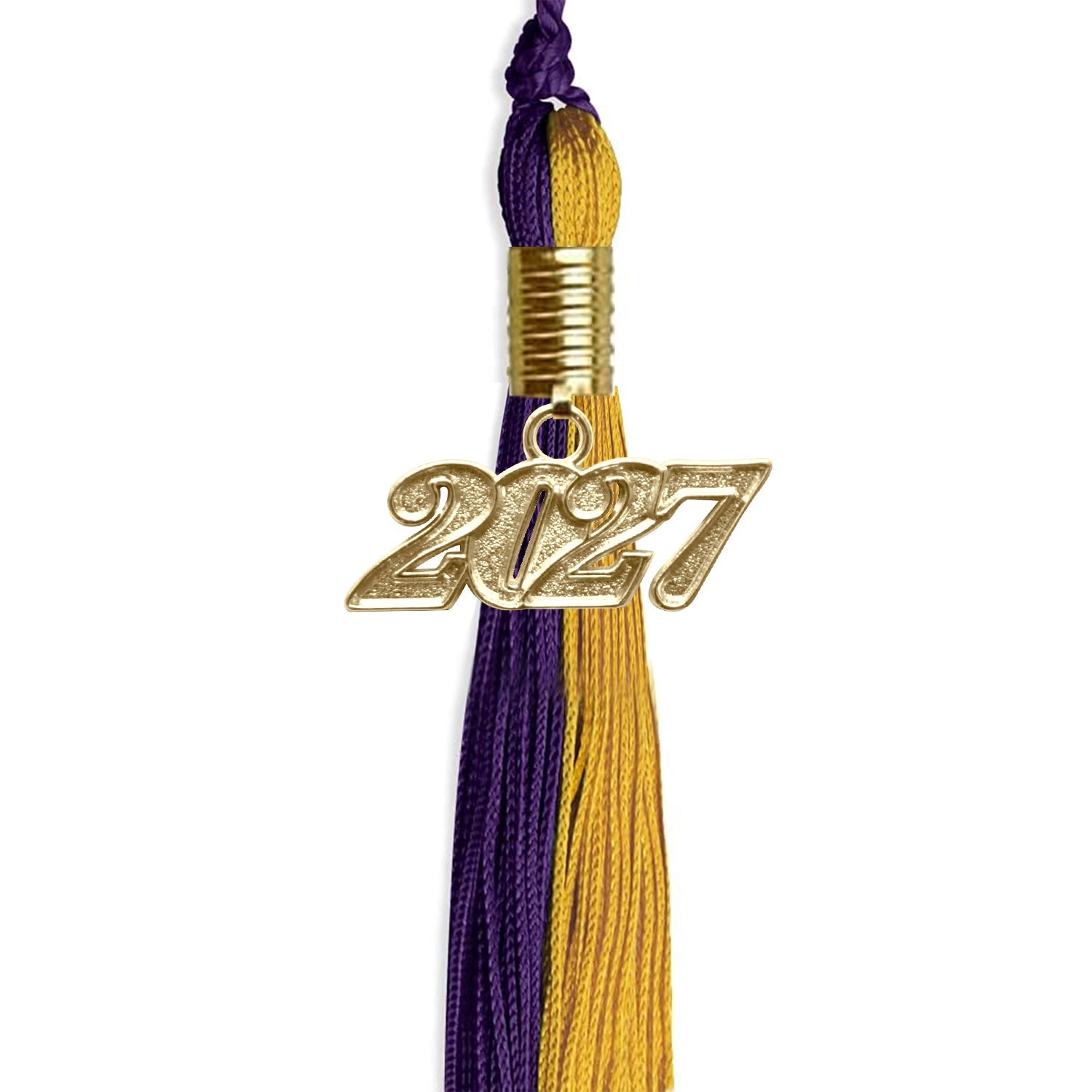 Purple/Bright Gold Graduation Tassel with Gold Date Drop - Endea Graduation