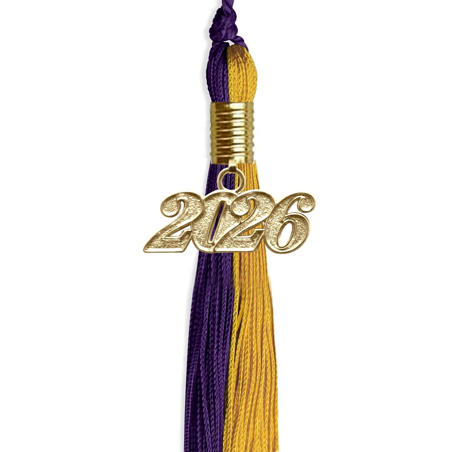 Purple/Bright Gold Graduation Tassel with Gold Date Drop - Endea Graduation