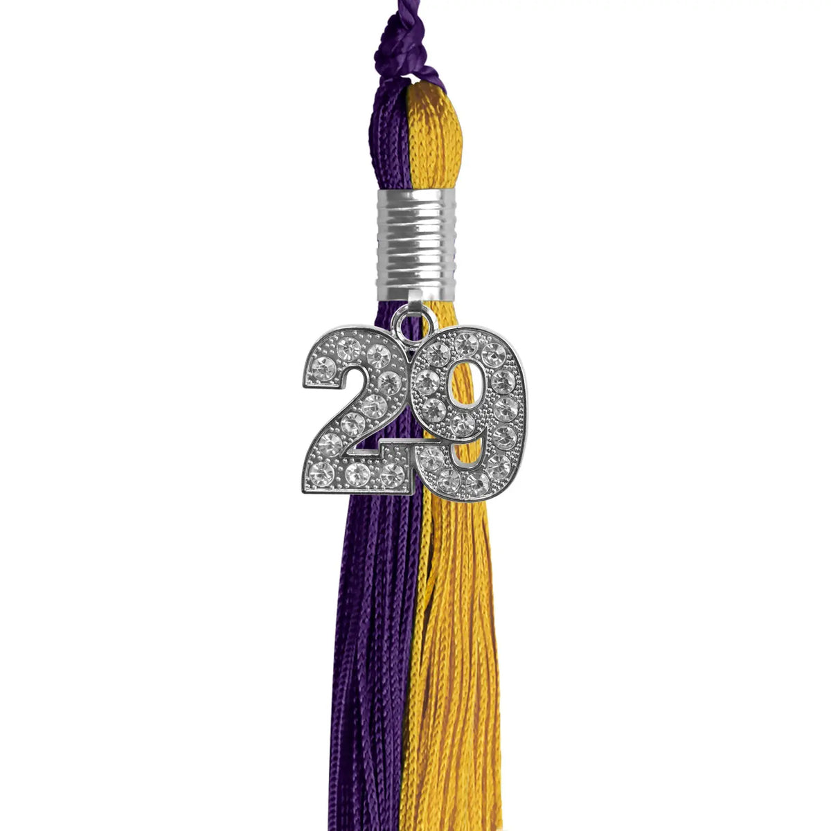 Purple/Bright Gold Graduation Tassel with Silver Bling Charm - Endea Graduation