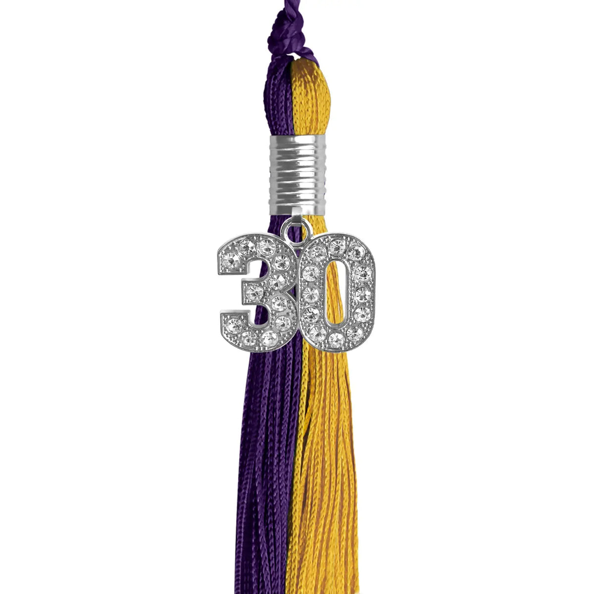Purple/Bright Gold Graduation Tassel with Silver Bling Charm - Endea Graduation