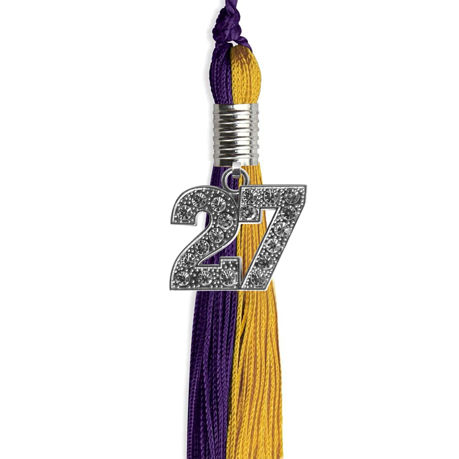 Purple/Bright Gold Graduation Tassel with Silver Date Drop - Endea Graduation