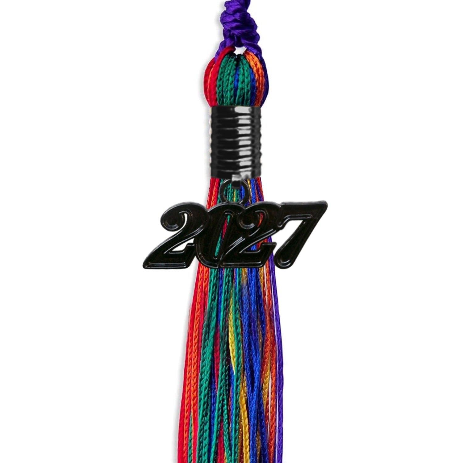 Rainbow Graduation Tassel with Black Date Drop - Endea Graduation