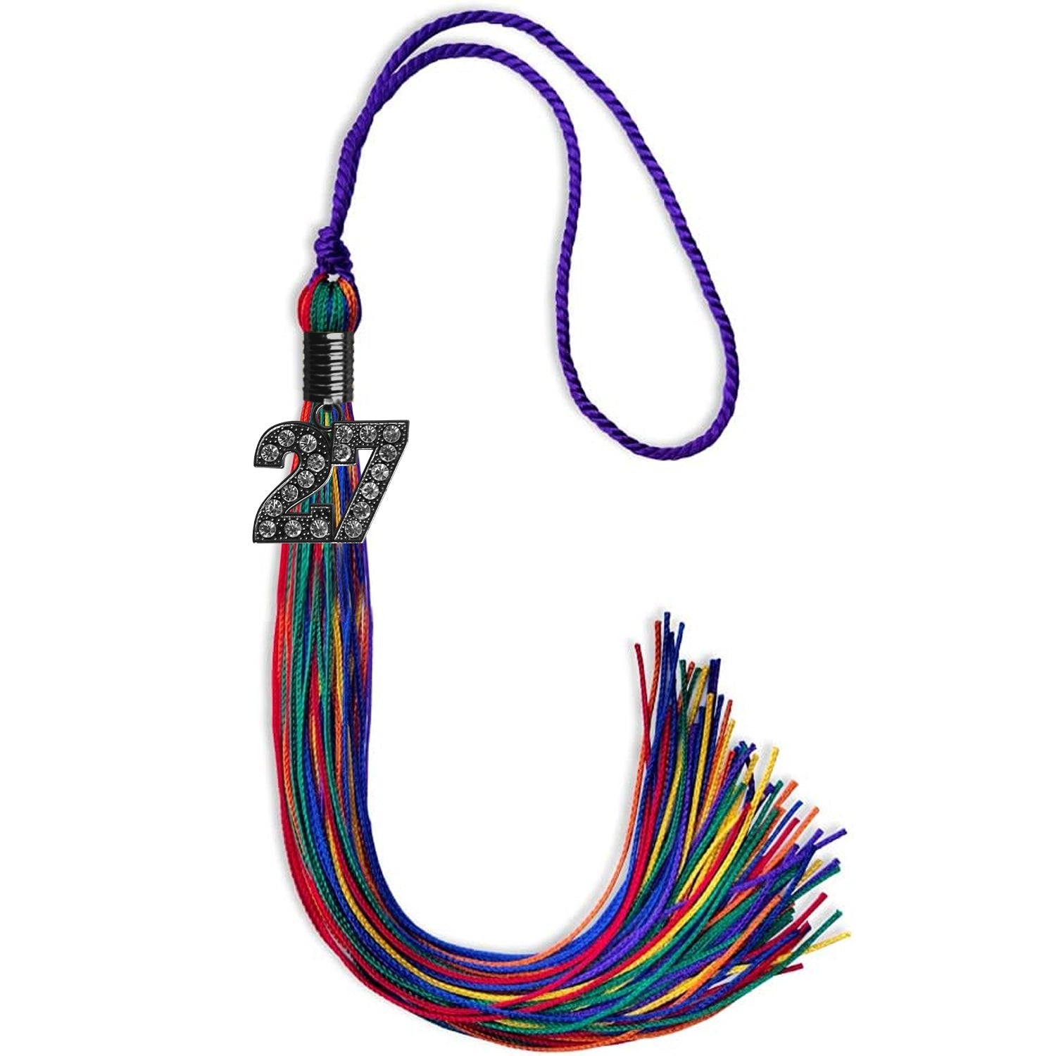 Rainbow Graduation Tassel with Black Date Drop - Endea Graduation