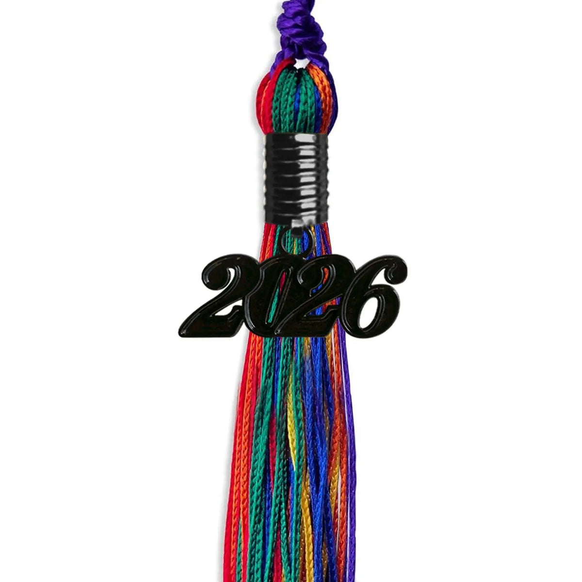 Rainbow Graduation Tassel with Black Date Drop by Endea Graduation