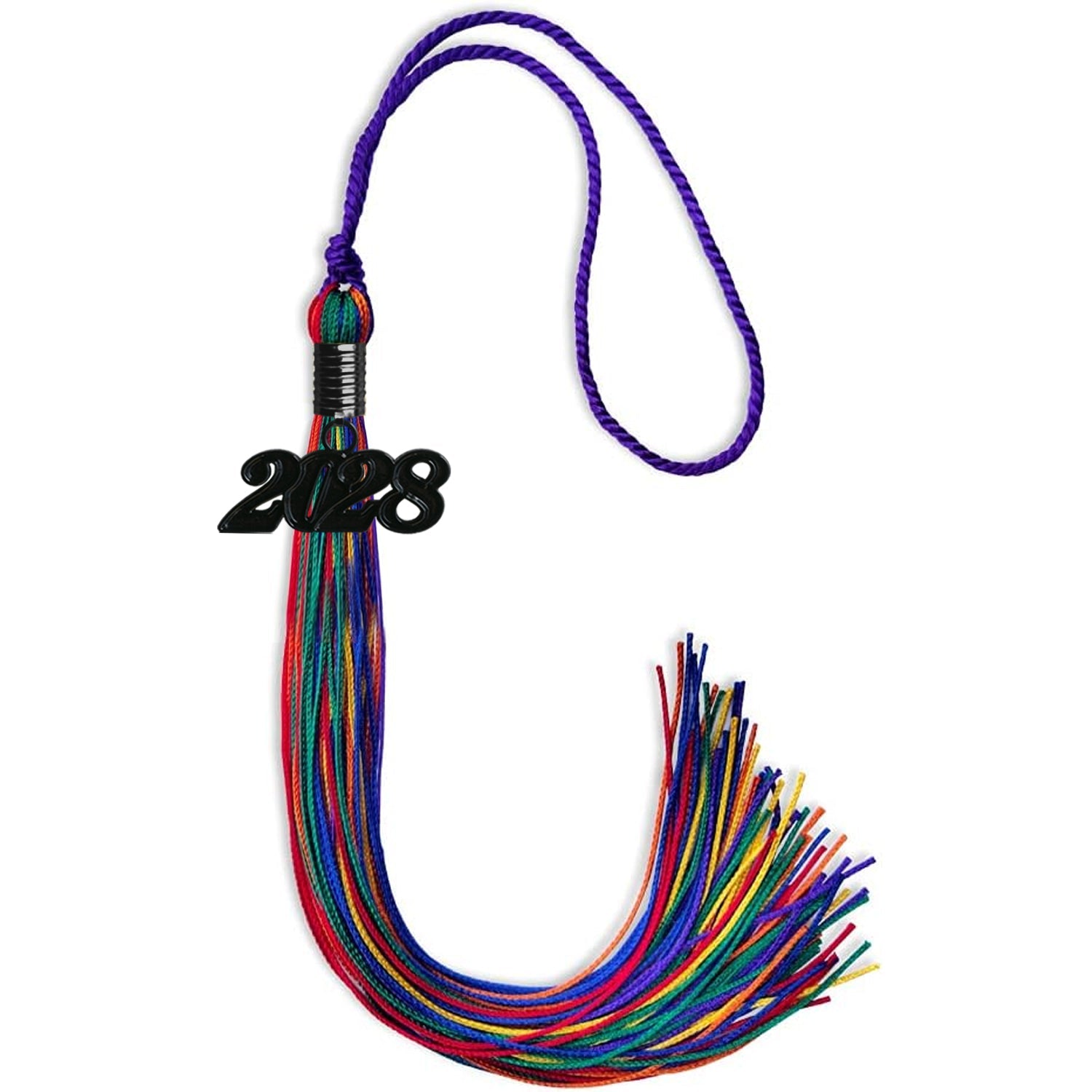 Rainbow Graduation Tassel with Black Date Drop - Endea Graduation