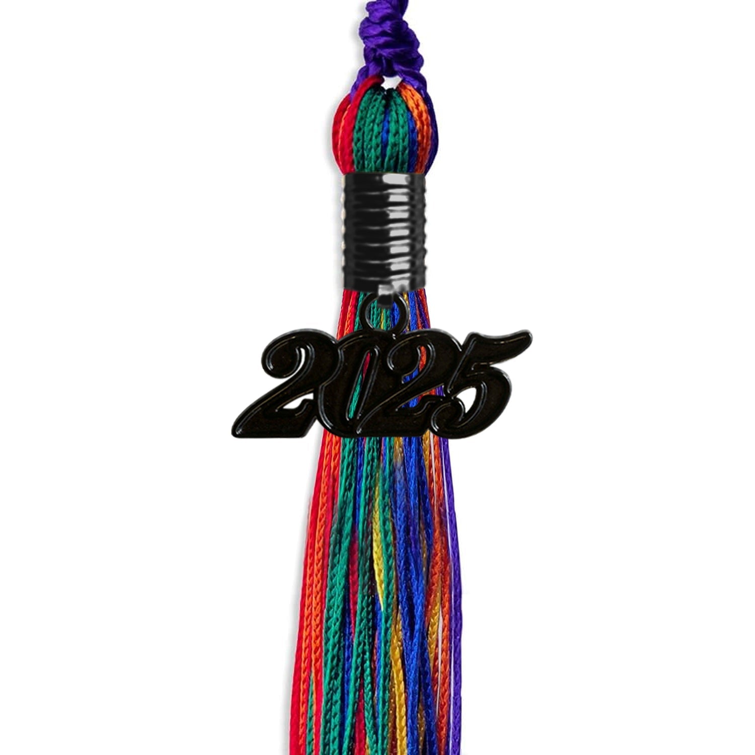 Rainbow Graduation Tassel with Black Date Drop - Endea Graduation