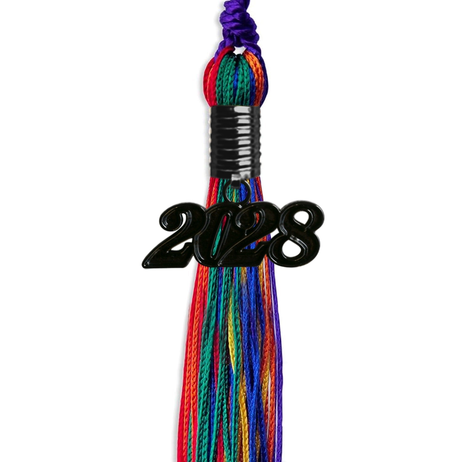 Rainbow Graduation Tassel with Black Date Drop - Endea Graduation