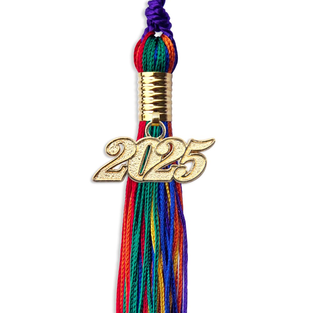 Rainbow Graduation Tassel with Gold Date Drop - Endea Graduation