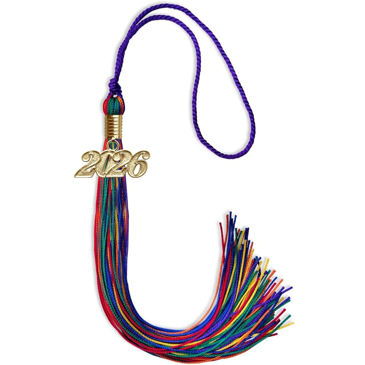 Rainbow Graduation Tassel with Gold Date Drop - Endea Graduation