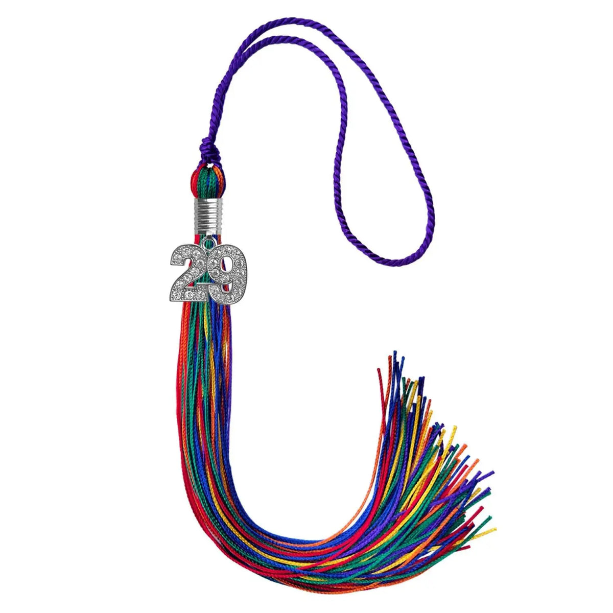 Rainbow Graduation Tassel with Silver Bling Charm by Endea Graduation