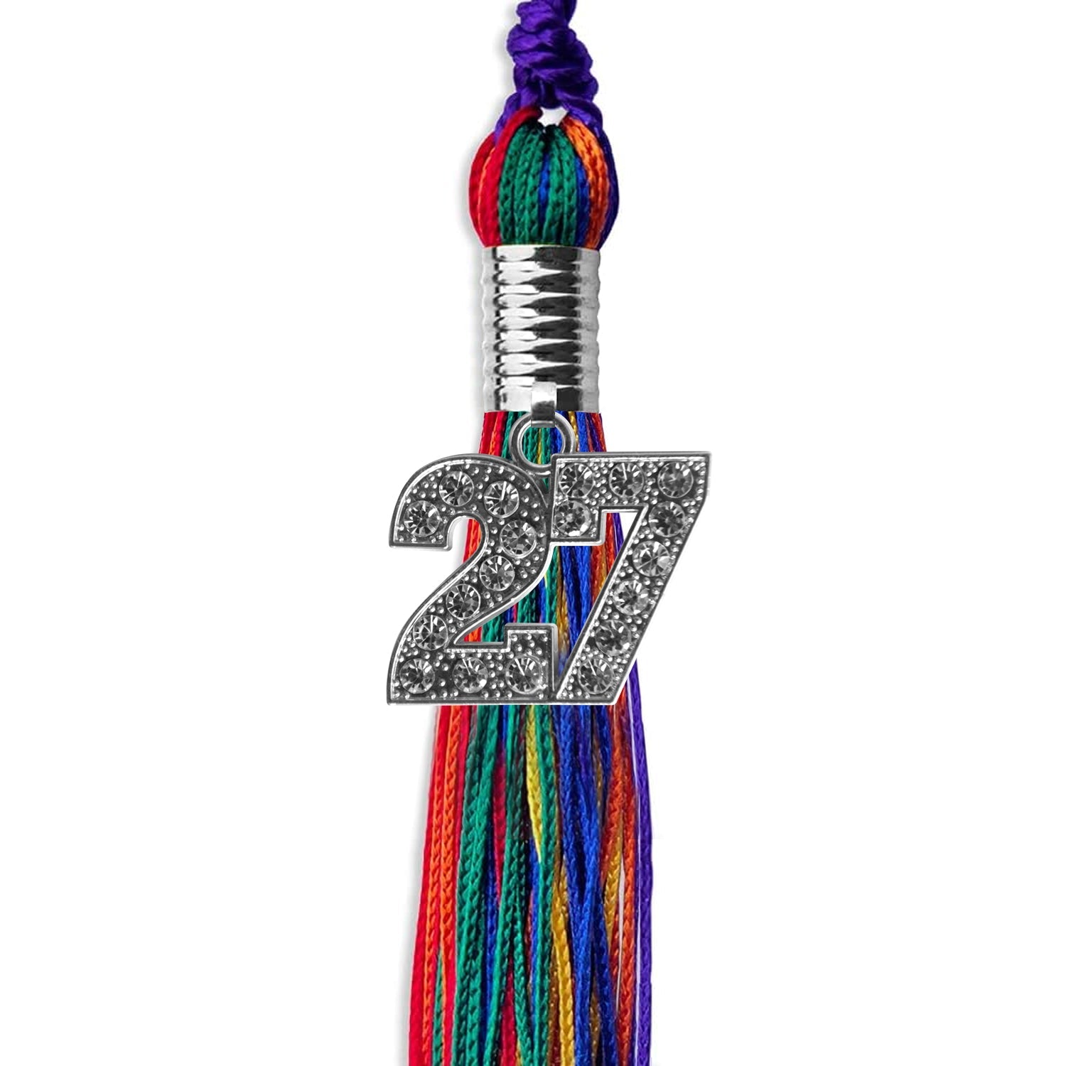 Rainbow Graduation Tassel with Silver Date Drop - Endea Graduation