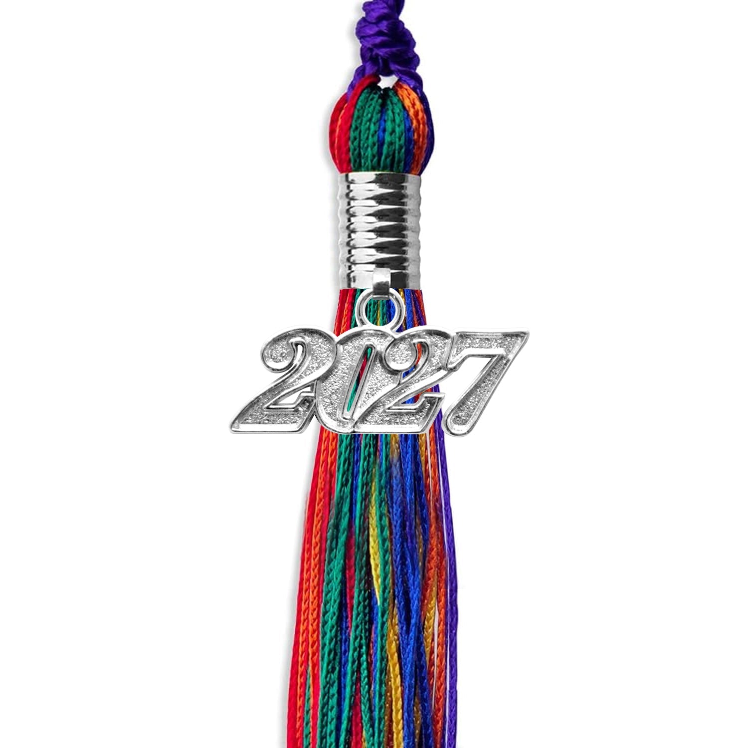 Rainbow Graduation Tassel with Silver Date Drop - Endea Graduation