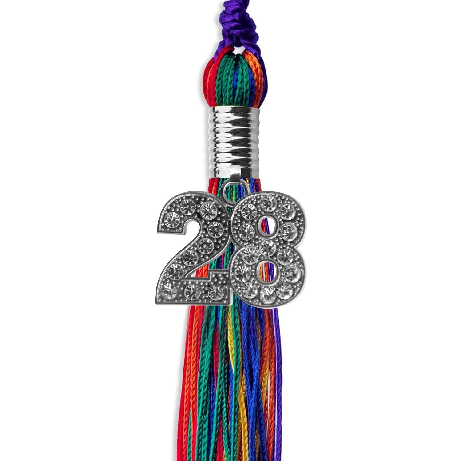 Rainbow Graduation Tassel with Silver Date Drop - Endea Graduation