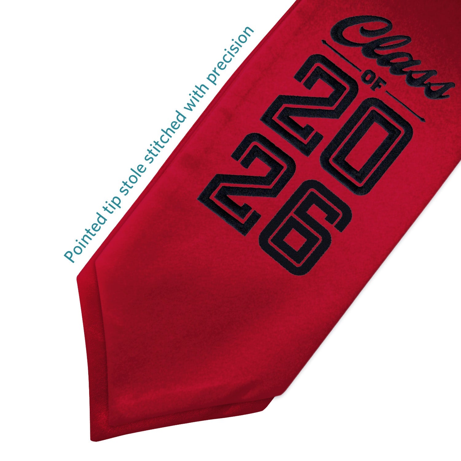 Red Class of 2026 Graduation Stole/Sash with Classic Tips - Endea Graduation