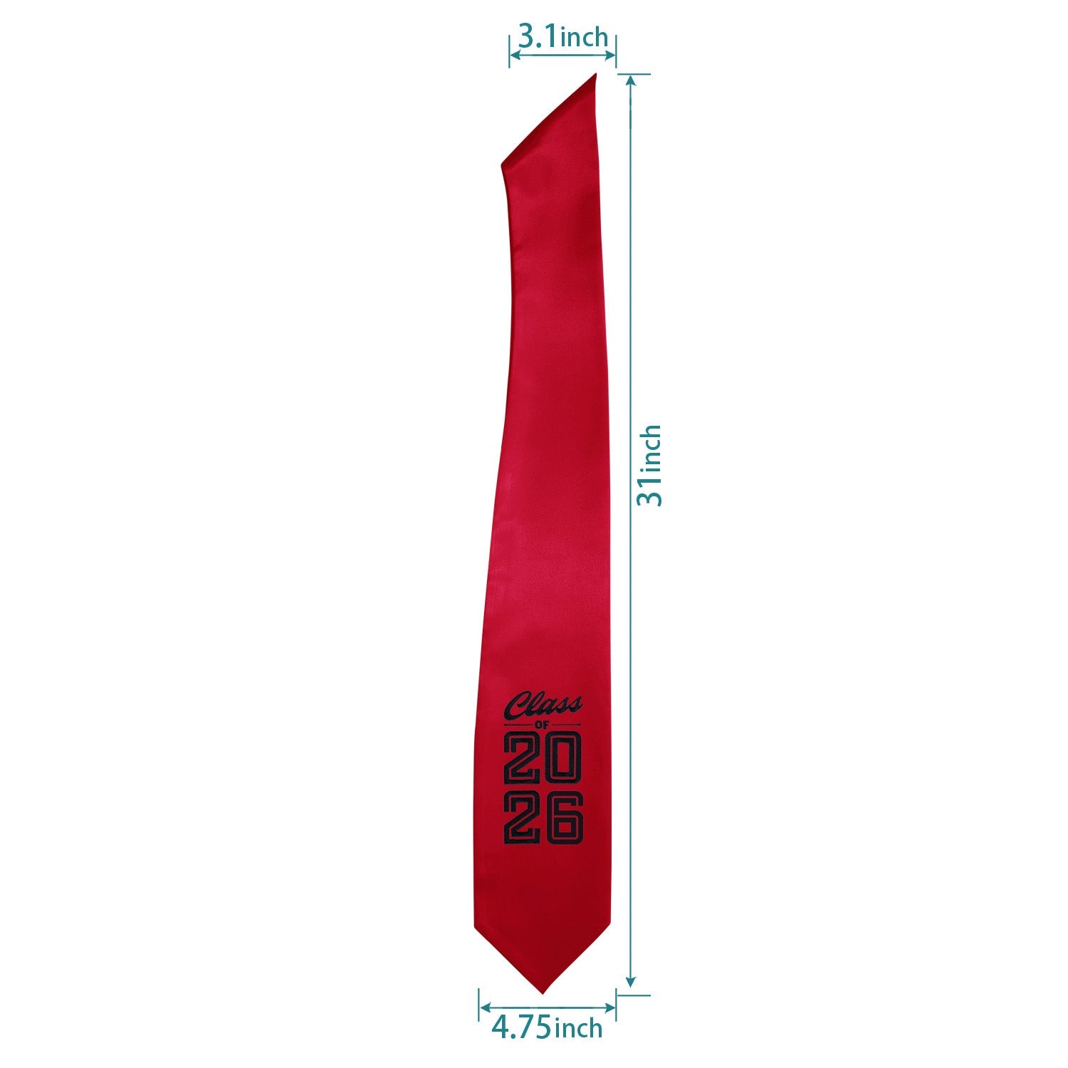 Red Class of 2026 Graduation Stole/Sash with Classic Tips - Endea Graduation
