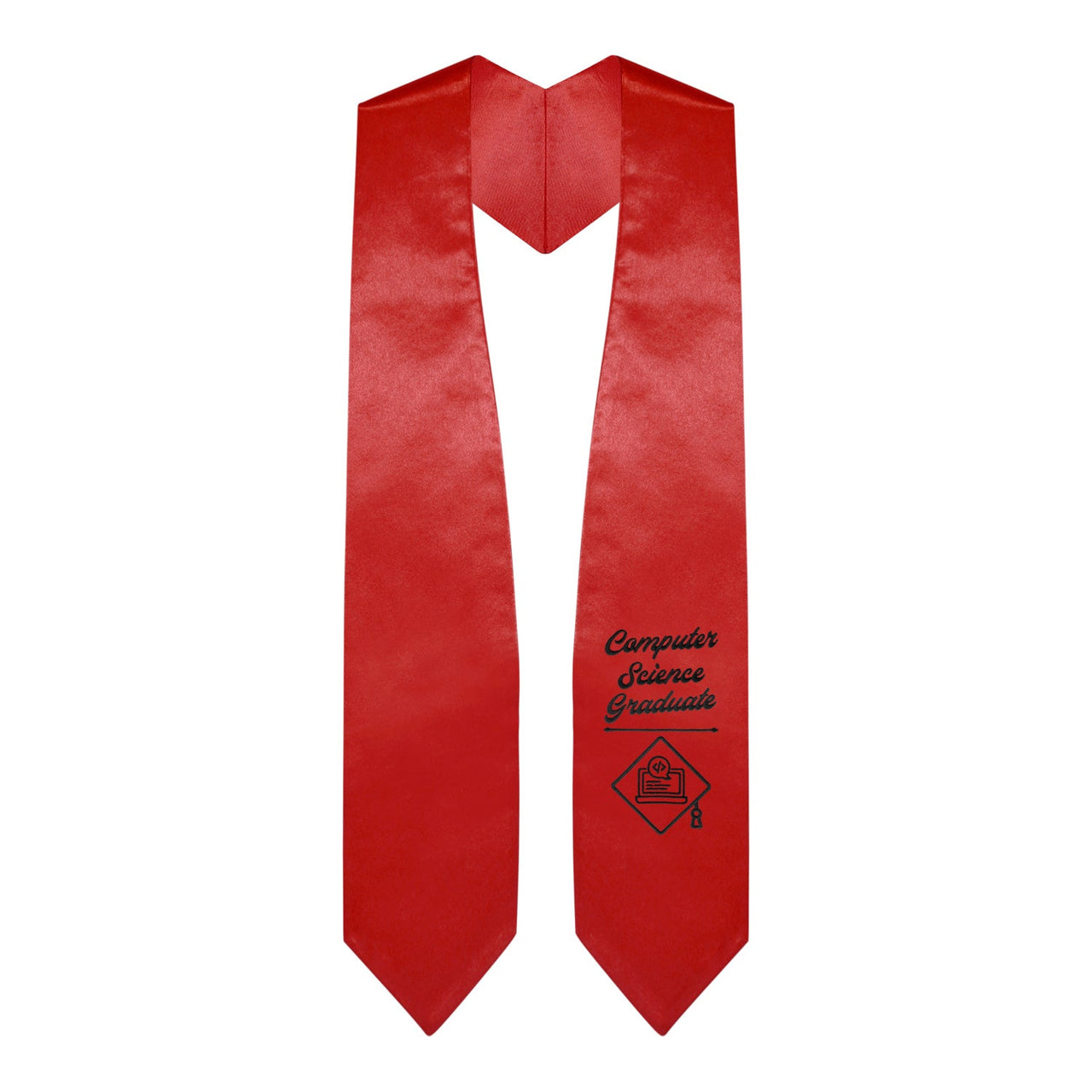 Red Computer Science Graduate Stole/Sash with Classic Tips - Endea Graduation