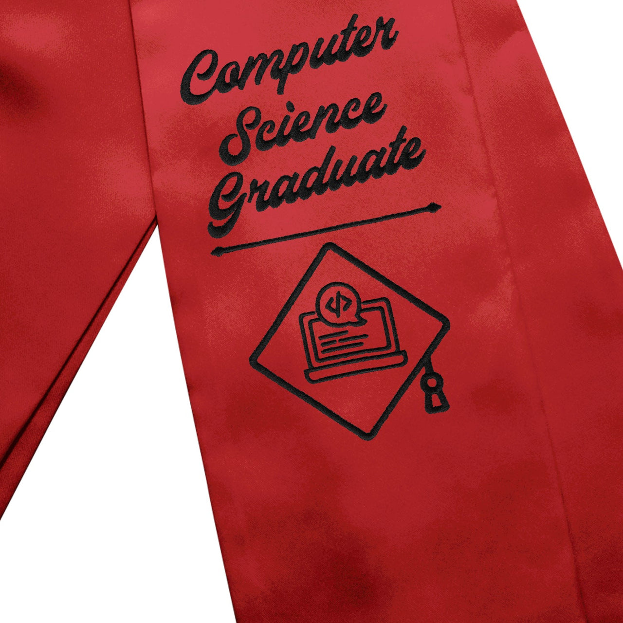 Red Computer Science Graduate Stole/Sash with Classic Tips - Endea Graduation