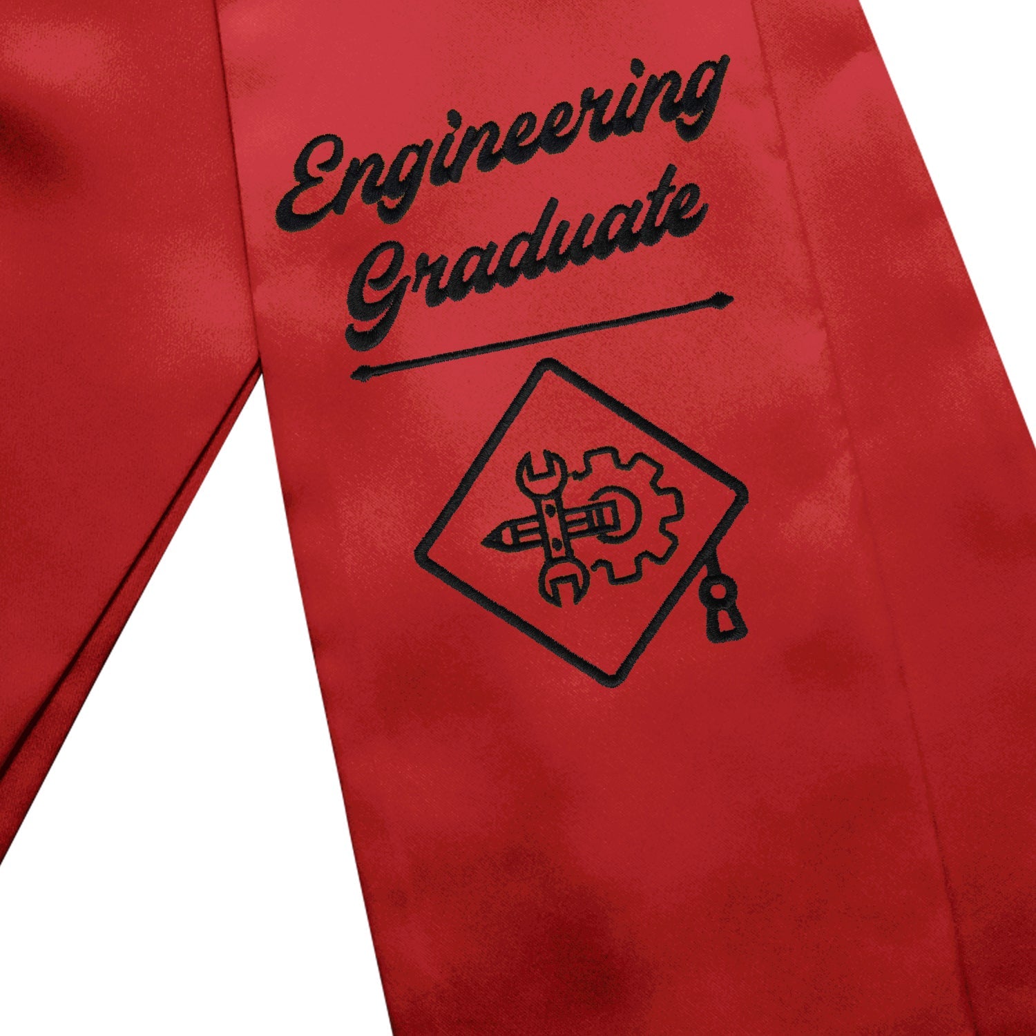 Red Engineering Graduate Stole/Sash with Classic Tips - Endea Graduation