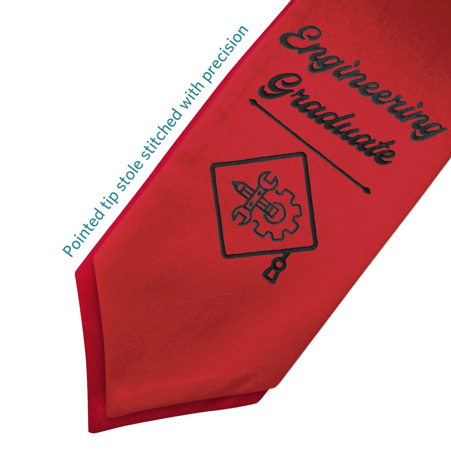 Red Engineering Graduate Stole/Sash with Classic Tips - Endea Graduation