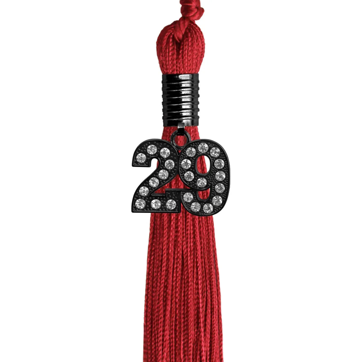 Red Graduation Tassel with Black Bling Charm by Endea Graduation