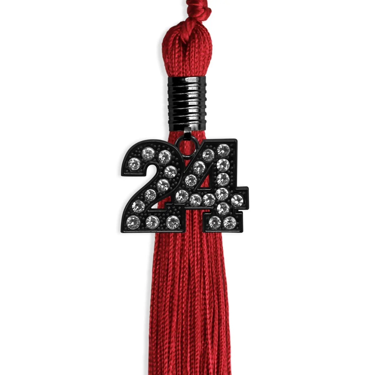 Red Graduation Tassel with Black Bling Charm by Endea Graduation