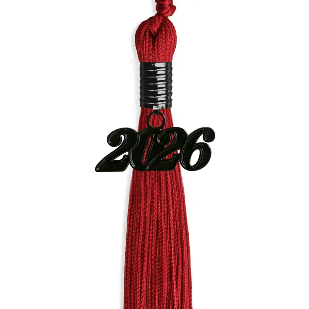 Red Graduation Tassel with Black Date Drop by Endea Graduation