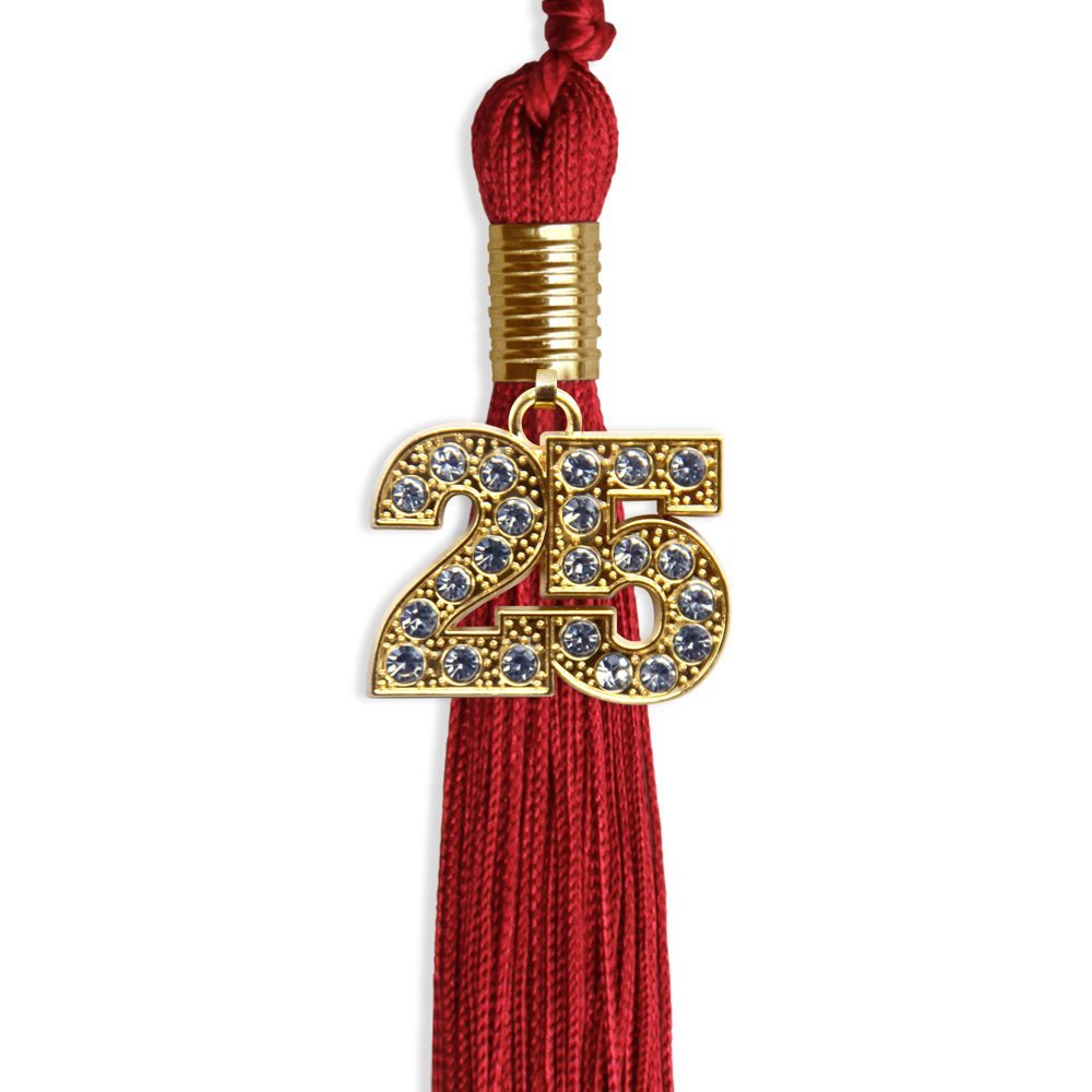 Red Graduation Tassel with Gold Bling Charm - Endea Graduation