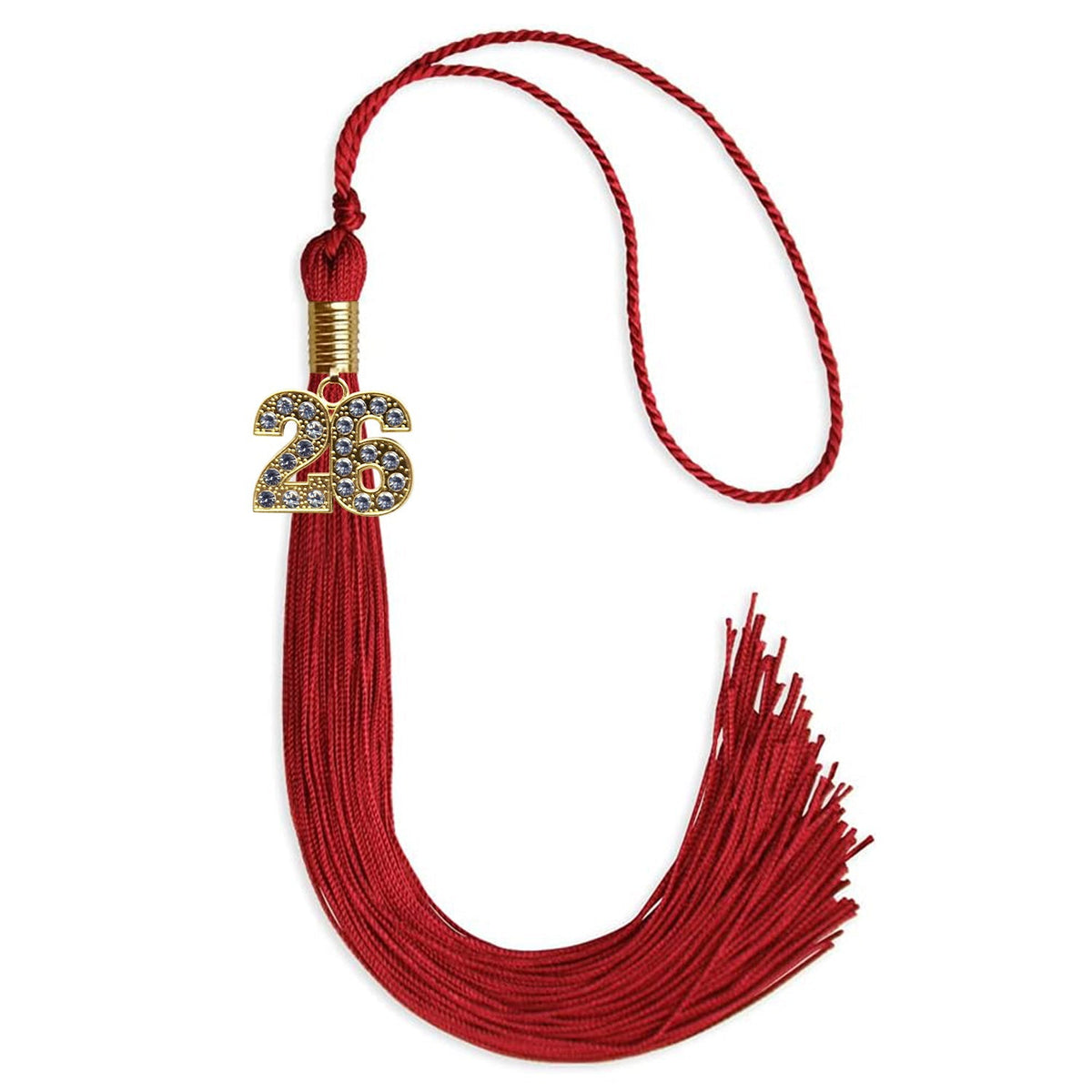Red Graduation Tassel with Gold Bling Charm - Endea Graduation