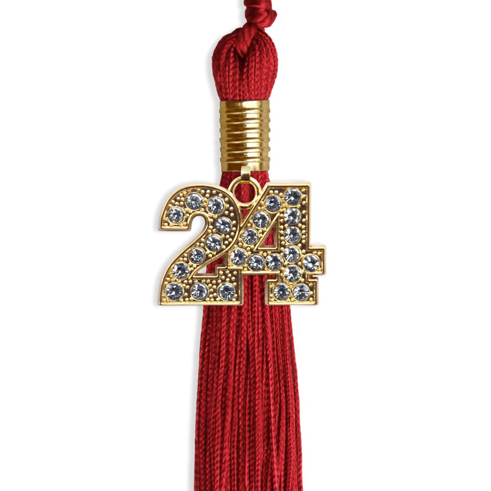 Red Graduation Tassel with Gold Date Drop - Endea Graduation