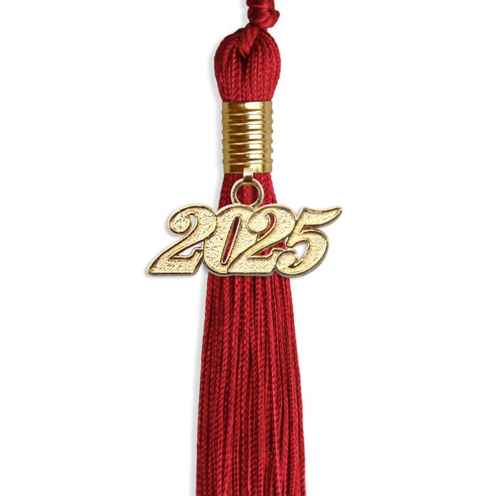 Red Graduation Tassel with Gold Date Drop - Endea Graduation