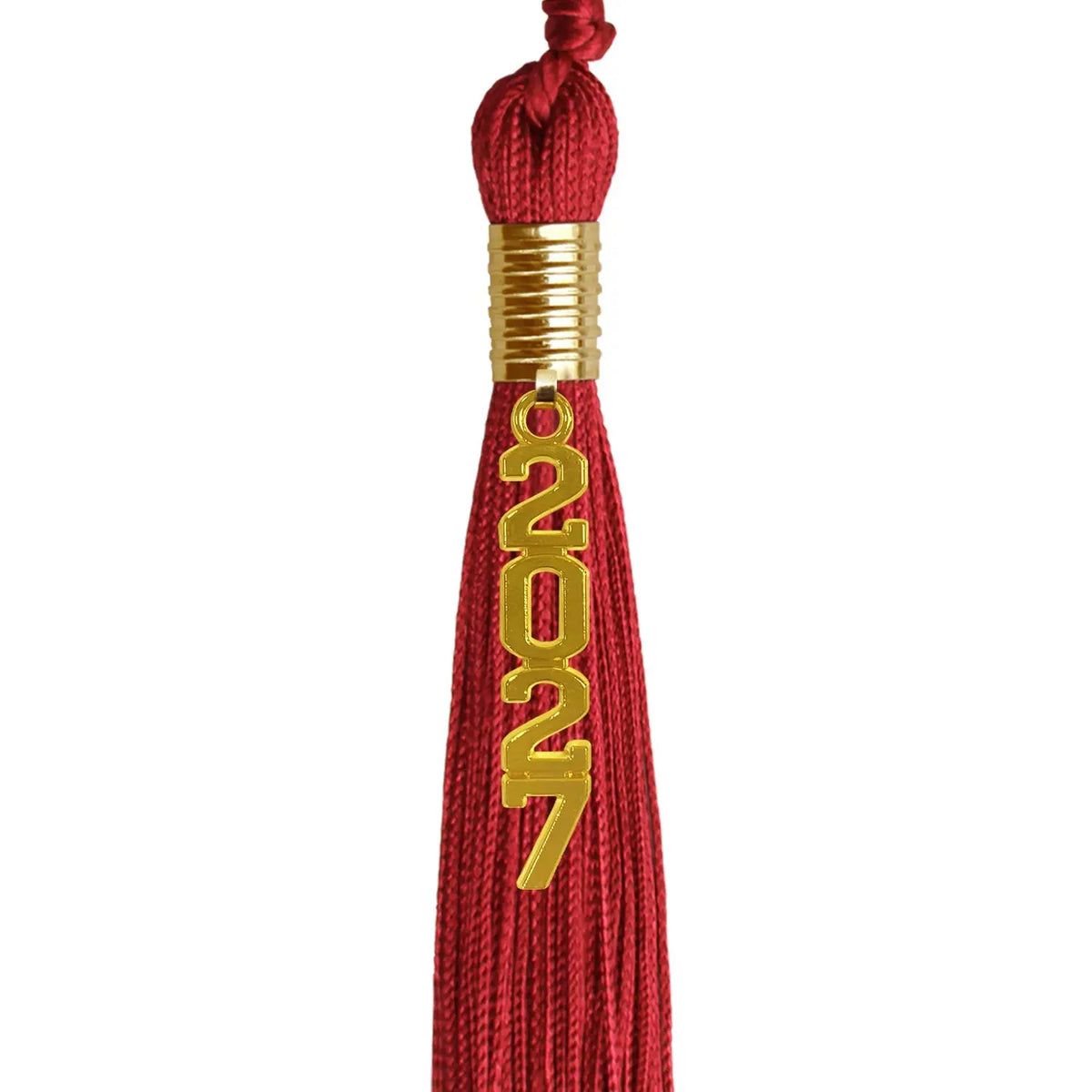 Red Graduation Tassel with Gold Stacked Date Drop by Endea Graduation