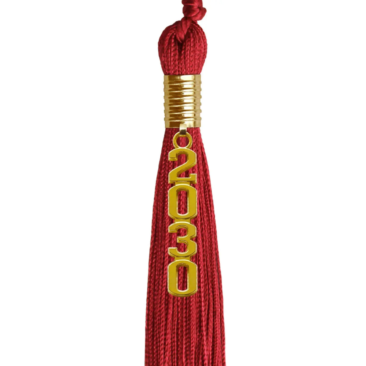 Red Graduation Tassel with Gold Stacked Date Drop by Endea Graduation