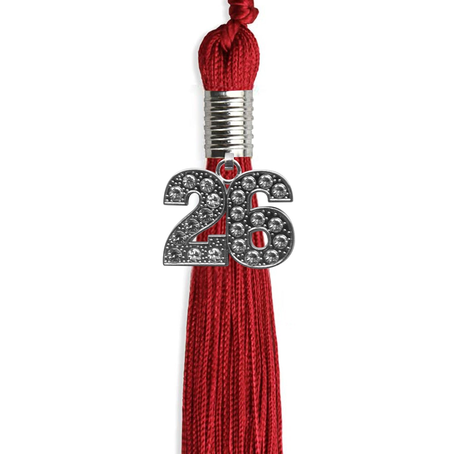 Red Graduation Tassel with Silver Date Drop - Endea Graduation