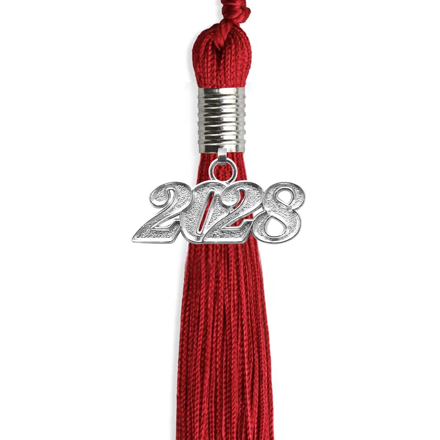 Red Graduation Tassel with Silver Date Drop - Endea Graduation