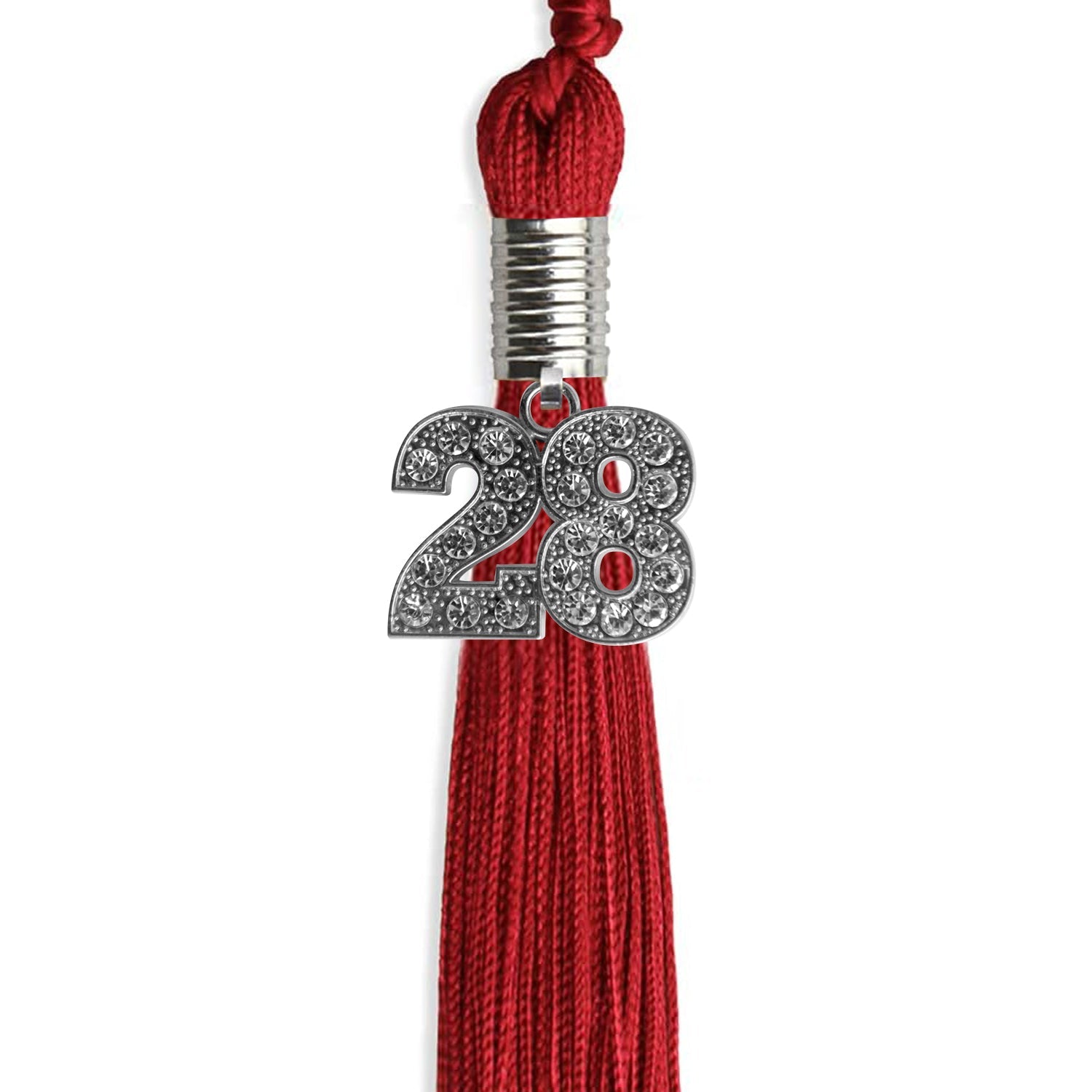 Red Graduation Tassel with Silver Date Drop - Endea Graduation