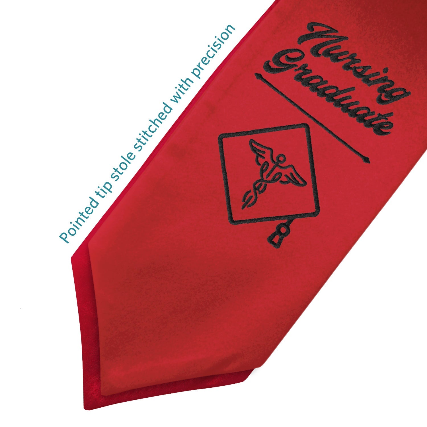 Red Nursing Graduate Stole/Sash with Classic Tips - Endea Graduation