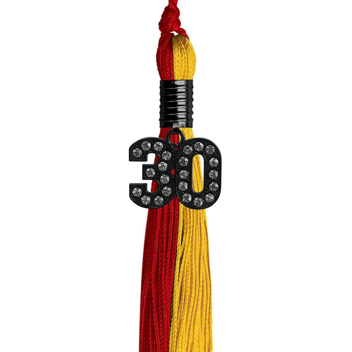 Red/Gold Graduation Tassel with Black Bling Charm - Endea Graduation
