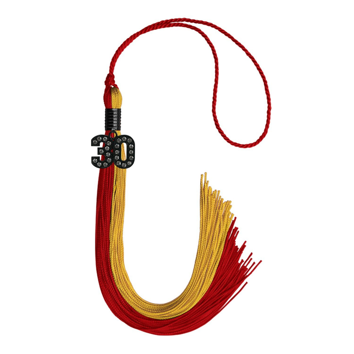 Red/Gold Graduation Tassel with Black Bling Charm - Endea Graduation