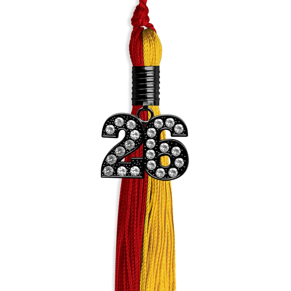 Red/Gold Graduation Tassel with Black Bling Charm - Endea Graduation