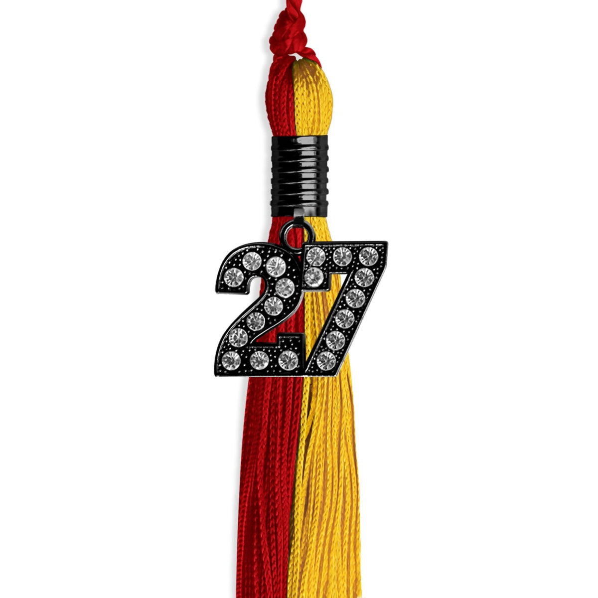Red/Gold Graduation Tassel with Black Bling Charm - Endea Graduation