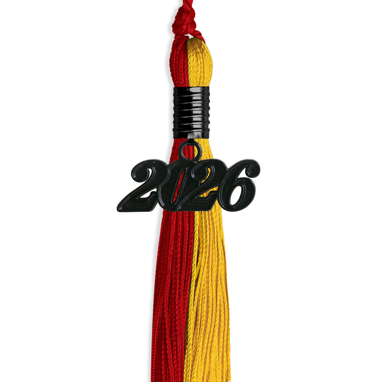 Red/Gold Graduation Tassel with Black Date Drop - Endea Graduation