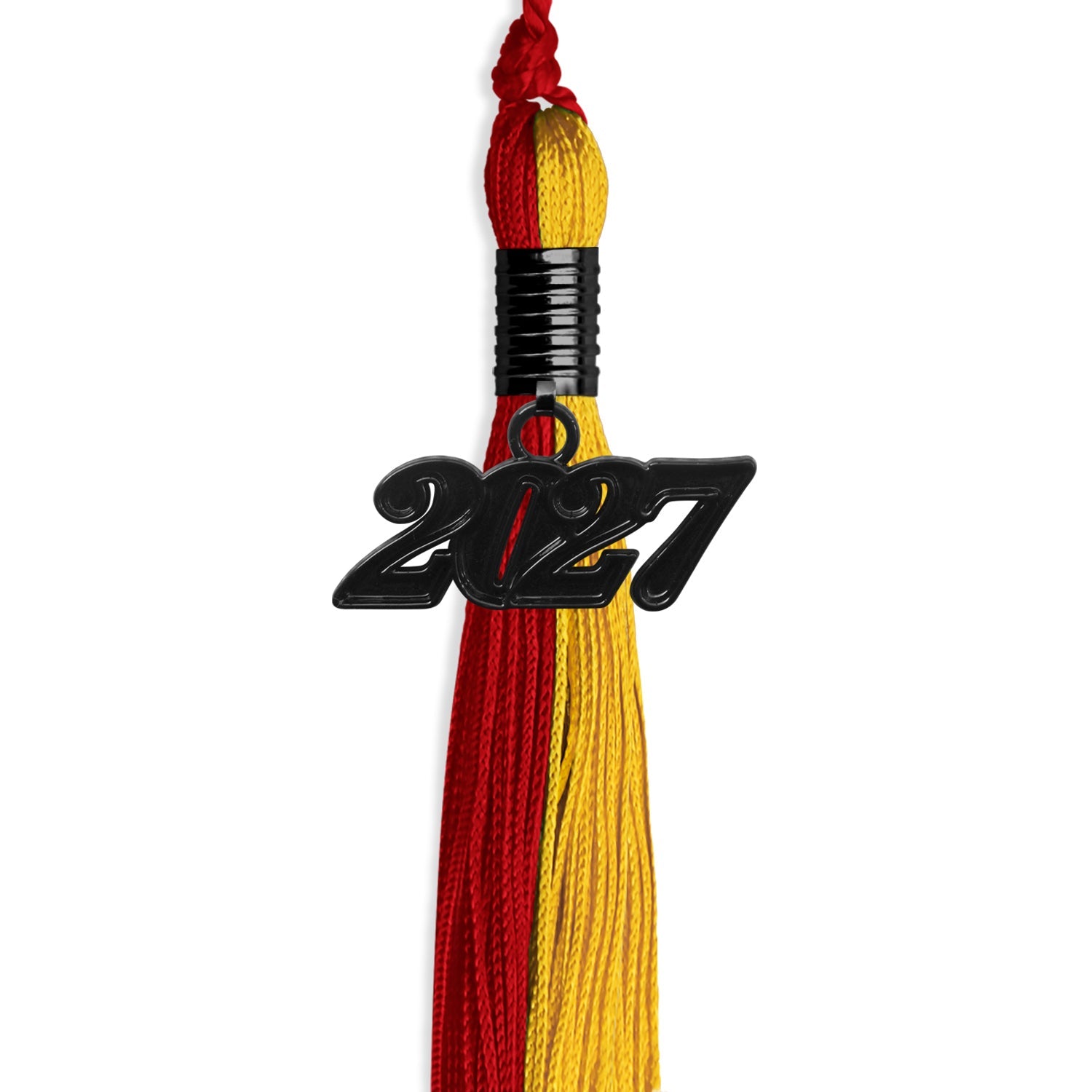 Red/Gold Graduation Tassel with Black Date Drop - Endea Graduation
