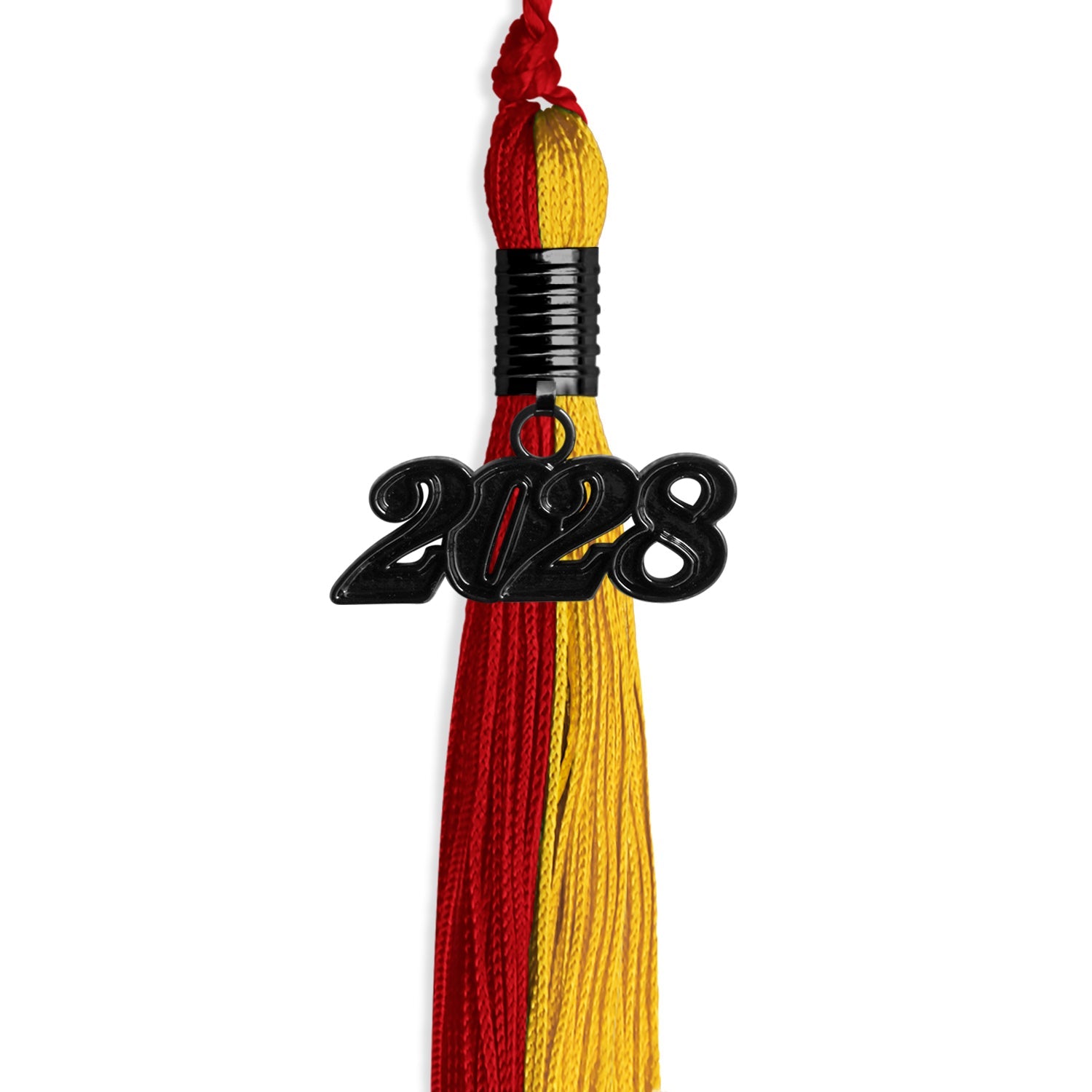 Red/Gold Graduation Tassel with Black Date Drop - Endea Graduation