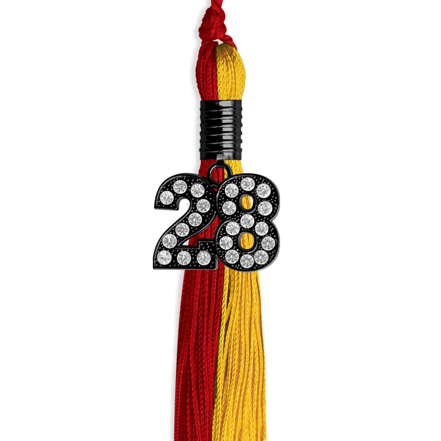 Red/Gold Graduation Tassel with Black Date Drop - Endea Graduation
