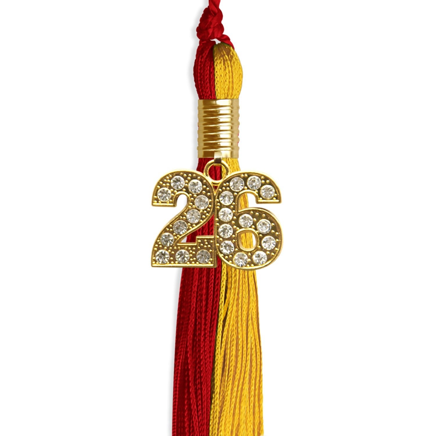 Red/Gold Graduation Tassel with Gold Date Drop - Endea Graduation