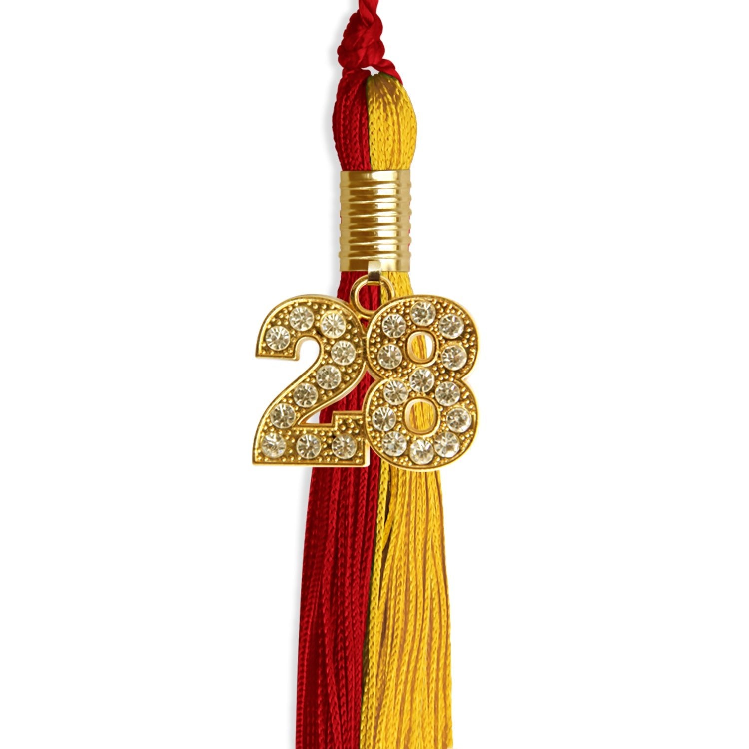 Red/Gold Graduation Tassel with Gold Date Drop - Endea Graduation